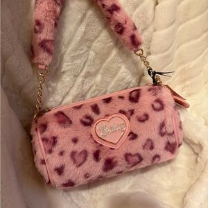 Juicy Couture Pink Faux Fur Shoulder Bag